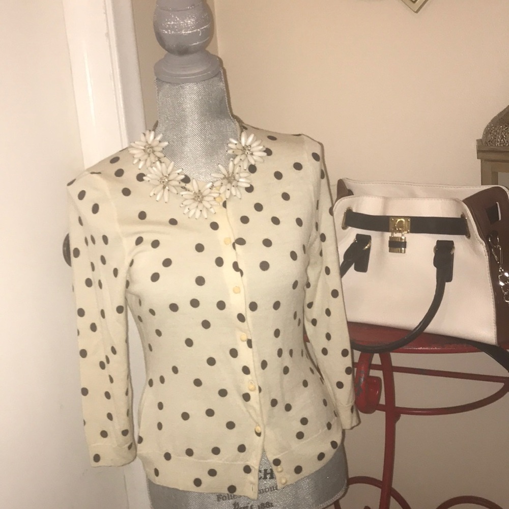 Polka Dot J. Crew Cardigan
